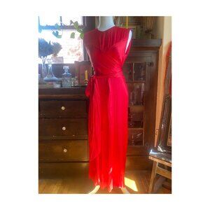 Elegant red satin dress
